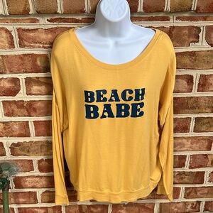 Quiet Storm Long Sleeve Beach Babe light weight crew neck sweatshirt. Medium